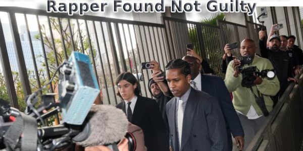 A$AP Rocky outside courthouse after verdict
