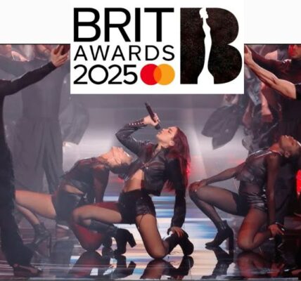 Dua Lipa performing at Brit Awards 2025